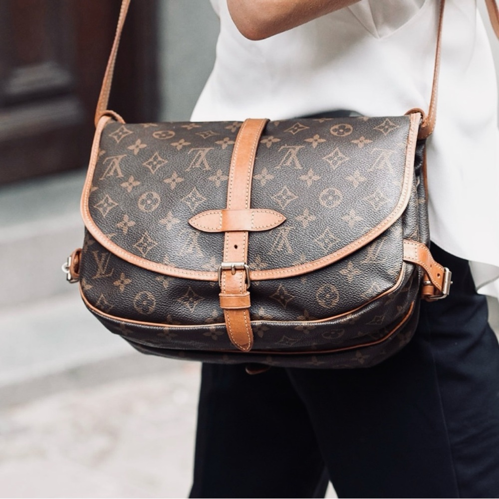 Louis Vuitton Monogram Crossbody Bag in Brown and Tan